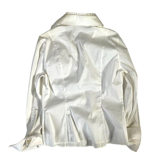 Carlisle White Pleated-Trim Button-Front Blouse – Size 10 – NWT - Picture 6 of 12